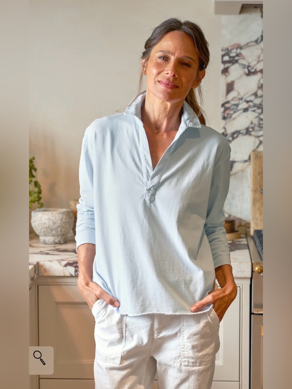 🆕Frank & Eileen Patrick Popover Henley in Ice Blue